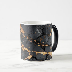 Elegant Black Marble with Gold Veins Modern Art Magic Mug