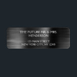 Elegant Black Metallic Foil Modern Wedding<br><div class="desc">Black Elegant and Modern Wedding Return Address Label. The text of this hand lettered brush script sticker can be updated and customized with your name. This return address label is part of a matching wedding collection and additional matching items can be requested by contacting the designer. These Baby Shower, Bridal...</div>