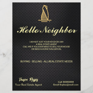 Elegant  Black  Metallic Real Estate Flyer