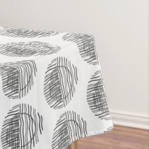 Elegant Black Mid Century Mod Arch Lines Tablecloth