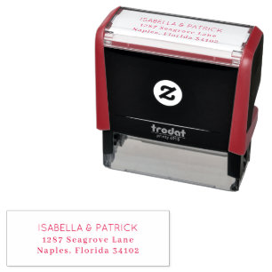 Elegant Black Minimalist Address Self-inking Stamp