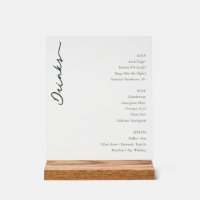 Elegant Black Minimalist Beverage Menu