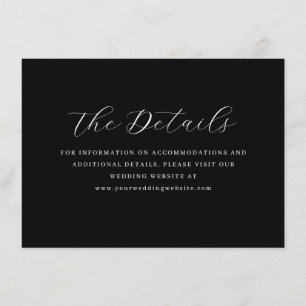 Elegant Black Minimalist Calligraphy Enclosure Card