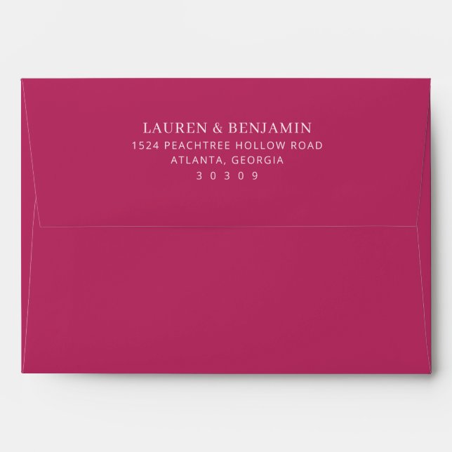 Elegant Black Minimalist Calligraphy Envelope (Back (Top Flap))