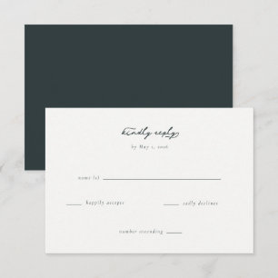 Elegant Black Minimalist Calligraphy RSVP Card