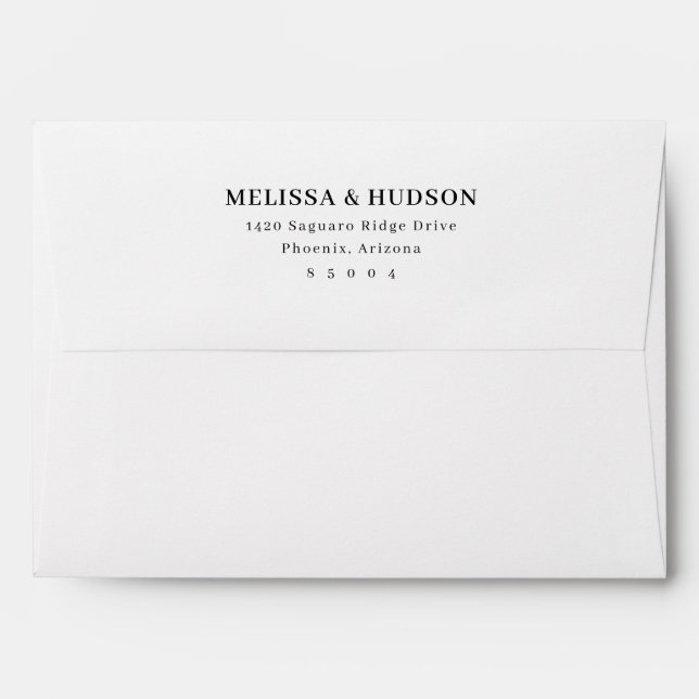Elegant Black Minimalist Envelope (Back (Top Flap))