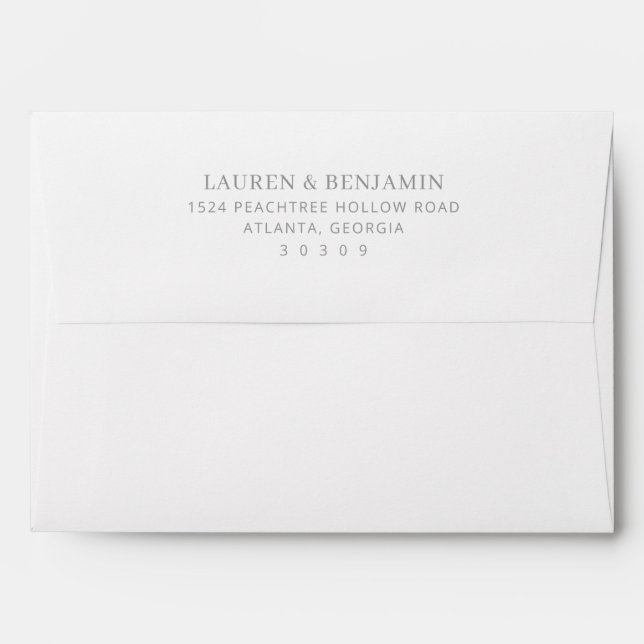 Elegant Black Minimalist Invitation Envelope (Back (Top Flap))