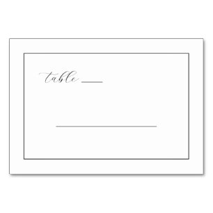Elegant Black Minimalist Lines Table Number