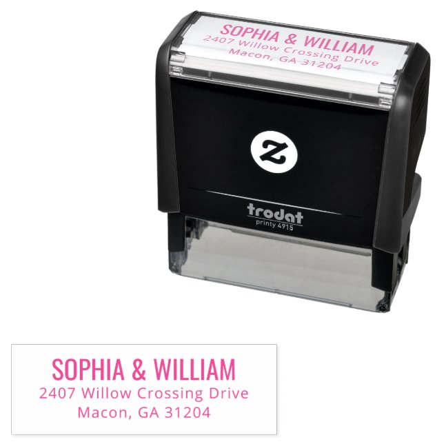 Elegant Black Minimalist Nameplate Self-inking Stamp (In Situ)