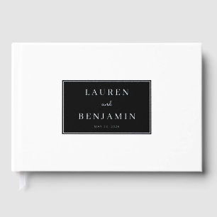 Elegant Black Minimalist Names Guest Book