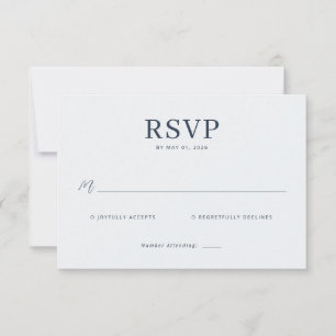 Elegant Black Minimalist RSVP Card