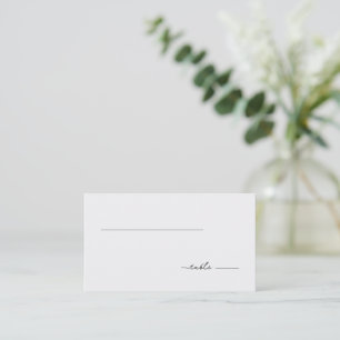 Elegant Black Minimalist Table Label Place Card