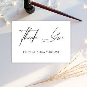 Elegant Black Minimalist Thank You Card