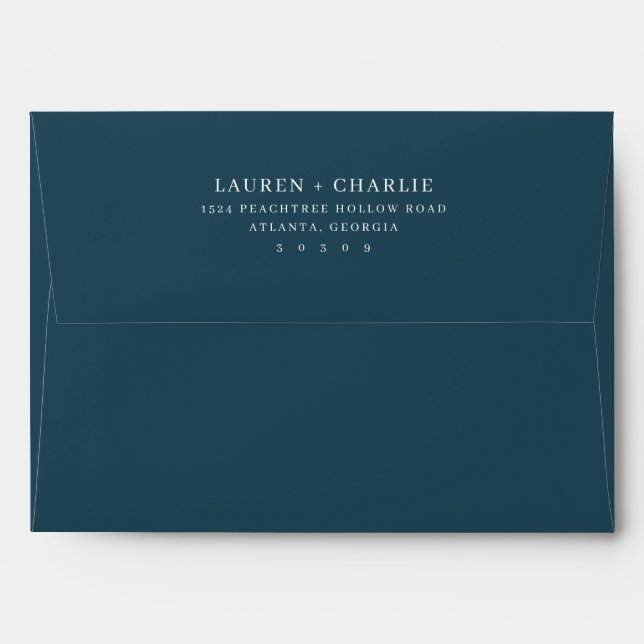 Elegant Black Minimalist Typographic Envelope (Back (Top Flap))