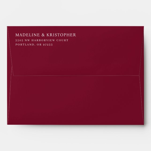 Elegant Black Minimalist Typographic Envelope (Back (Top Flap))