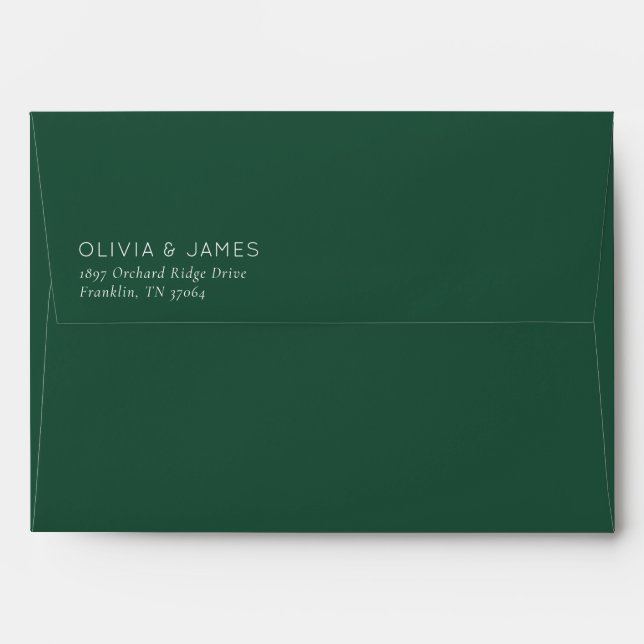 Elegant Black Minimalist Typographic Envelope (Back (Top Flap))