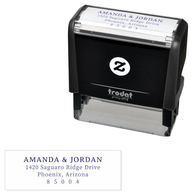 Elegant Black Minimalist Typographic Self-inking Stamp (In Situ)