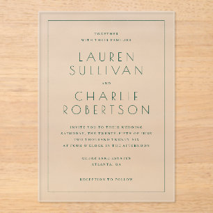 Elegant Black Minimalist Wedding Invitation
