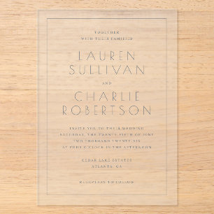 Elegant Black Minimalist Wedding Invitation