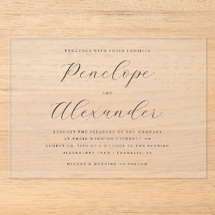 Elegant Black Minimalist Wedding Invitation