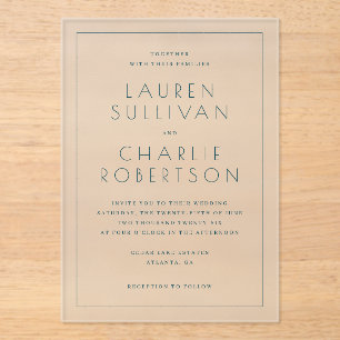 Elegant Black Minimalist Wedding Invitation
