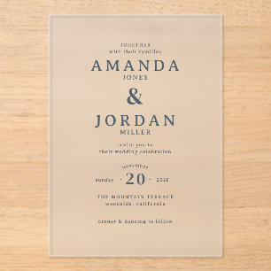 Elegant Black Minimalist Wedding Invitation