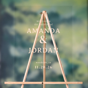 Elegant Black Minimalist Wedding Sign