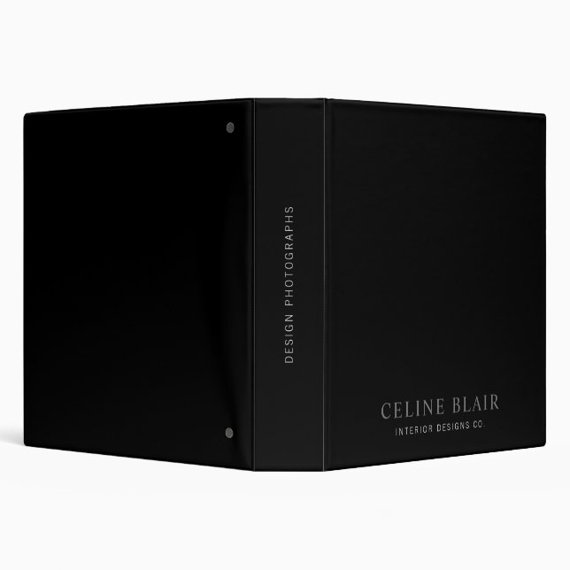 Elegant Black Modern Business  Binder (Background)