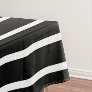 Elegant Black Modern Lines Stylish Tablecloth