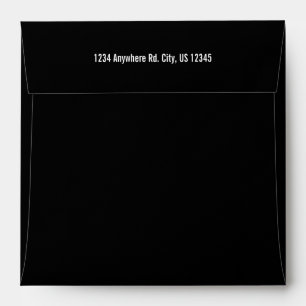 Elegant Black Modern Wedding Square Envelope