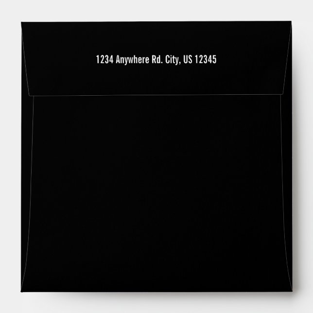 Elegant Black Modern Wedding Square Envelope (Back (Top Flap))