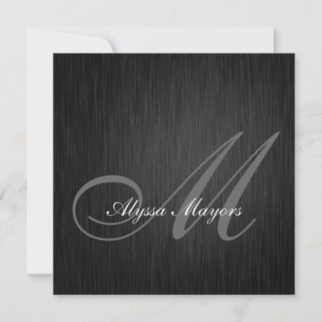 Elegant Black Monogram 2021 Graduation Invitation (Front)
