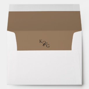 Elegant Black Monogram Gold & White Wedding Envelope