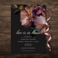Elegant Black Moody Floral Love In Bloom Shower