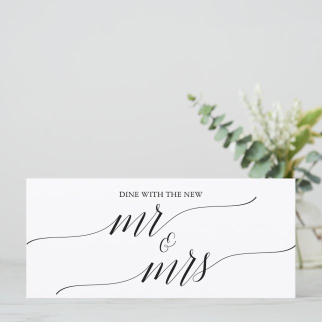 Elegant Black Mr Mrs Hanging Seating Chart Header (Standing Front)