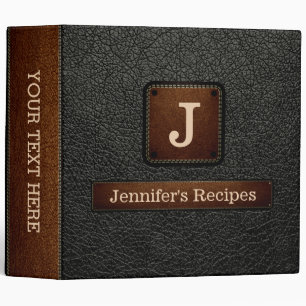 Elegant Black olive Leather Look Binder