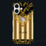 Elegant Black on Gold Monogram add name iPhone 16 Case<br><div class="desc">Elegant Classy Elegant Gold Black on Elite Gold Name Monogram</div>