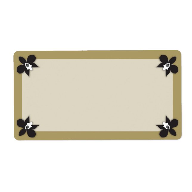 Elegant Black Orchid Large Gift Label (Front)