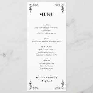 Elegant Black Ornate Menu