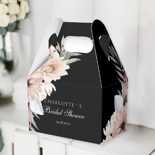 Elegant Black & Pastel Boho Bridal Shower Favor Box