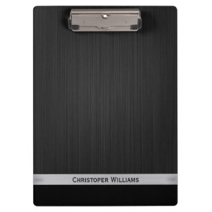 Elegant black perforated metal personalized clipboard