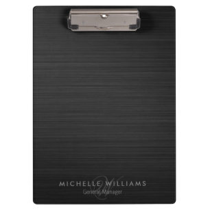 Elegant black perforated metal personalized clipboard