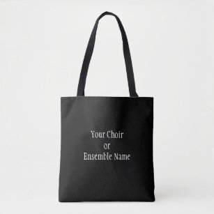 Elegant Black Personalised Choir or Ensemble Music Tote Bag