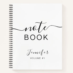 Elegant Black Personalized Journal Your Name
