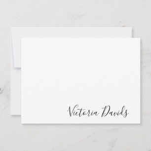 Elegant Black Personalized Signature Script Card