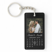 Elegant Black Photo Wedding Anniversary Calendar