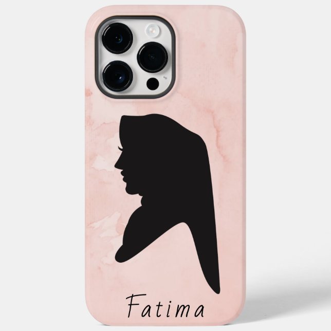 Elegant Black & Pink Hijab Girl Iphone Case (Back)