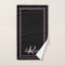 Elegant Black Pink Monogram Initial Name Striped 