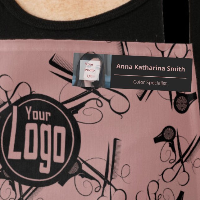 Elegant Black Pink Profile Image Expertise Name Tag (Elegant Black Pink Profile Image Expertise Name Tag)