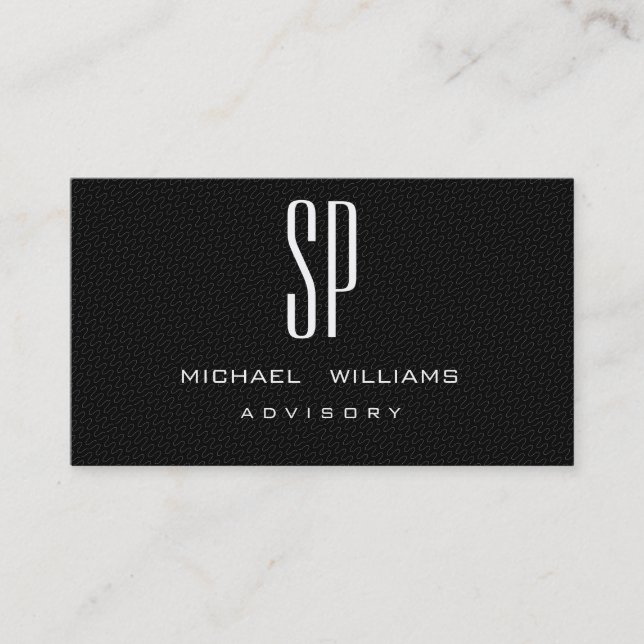 ELEGANT BLACK PROFESSIONAL MINIMALIST BUSINESS CARD (Front)